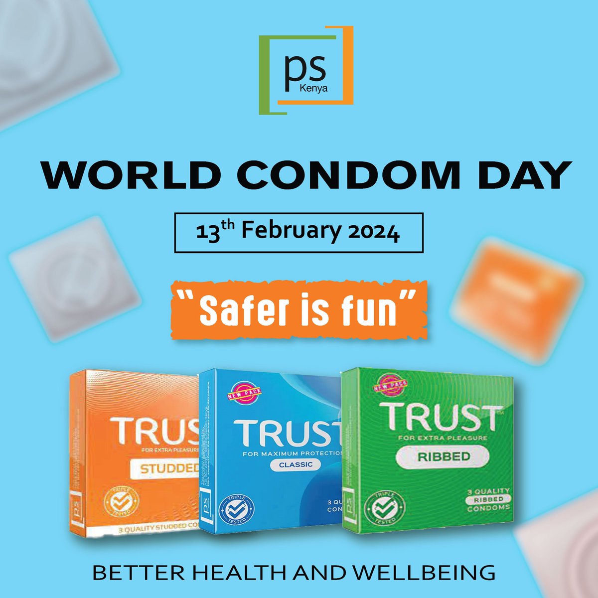 PSKenya_'s tweet photo. #DYK #PSKenya's Trust Condoms are the first socially marketed condoms in Kenya?
This #worldcondomday2024, let's celebrate not just the strides in promoting safe practices but also acknowledge the crucial role they play in fostering better health and wellbeing.
#SaferIsFun https://t.co/2Se8qXZaQ4