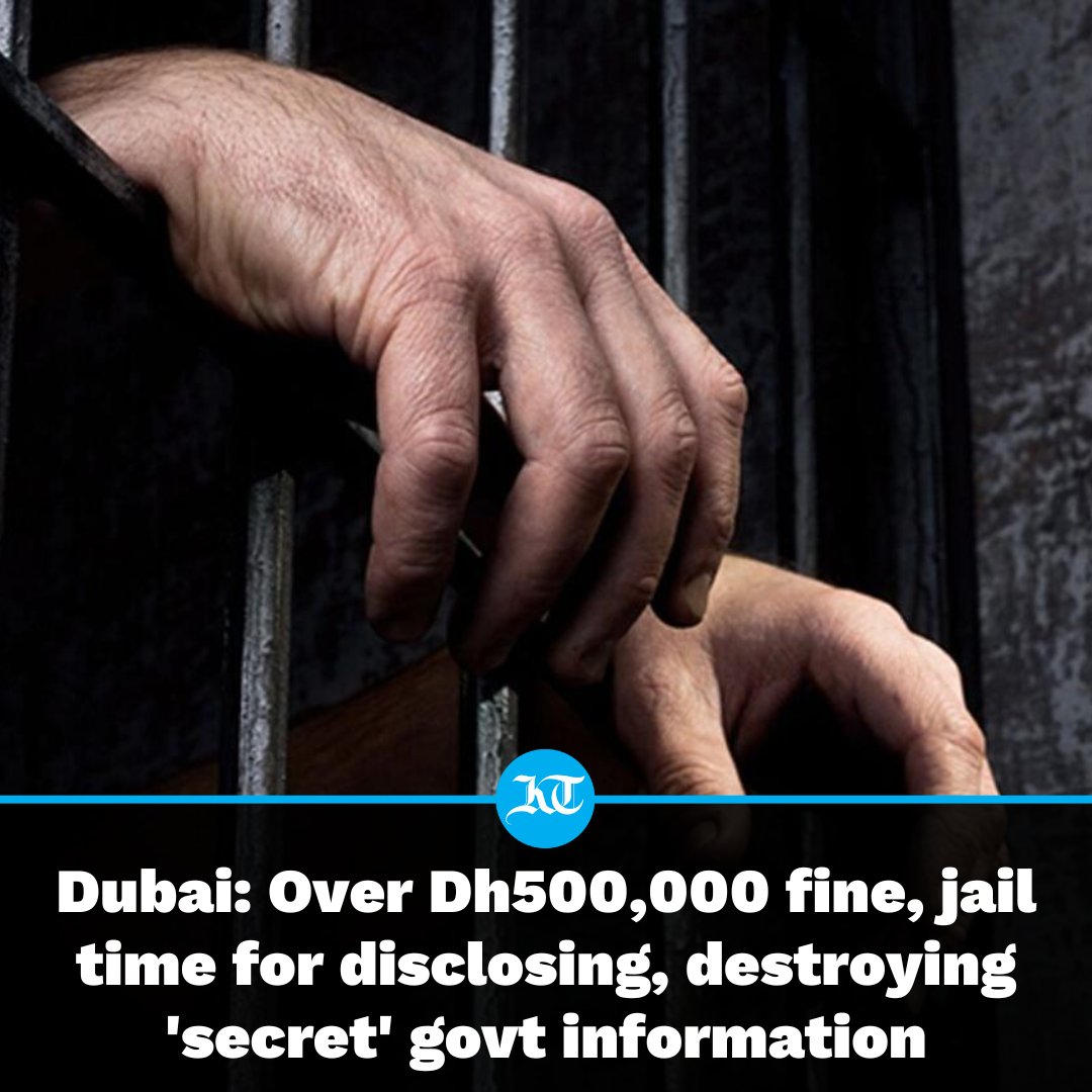 khaleejtimes's tweet photo. Dubai's authority levies a heavy #penalty against individuals who carry out nefarious actions with confidential government information or data, as per the Public Prosecution.
More information here: https://t.co/fDGsCOC2mI
#Dubai #governmentinformation #confidential #KhaleejTimes