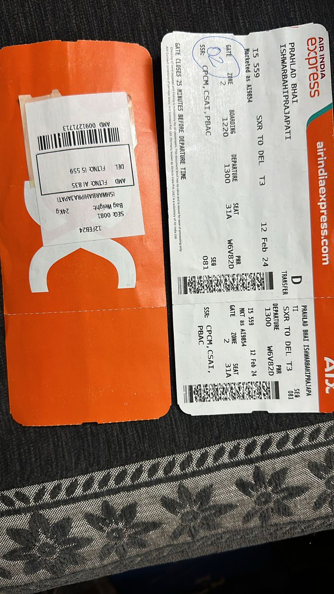 NoraOzza's tweet photo. @airindia @AirIndiaX  When we goes to Airline they did the same with us , we lost there - no one ready to take any responsibility and no one giving us answer, in between this our flight AI 835 (DEL to AMD) left because Staff denied to provide boarding at that time https://t.co/BXRA5gNLPH