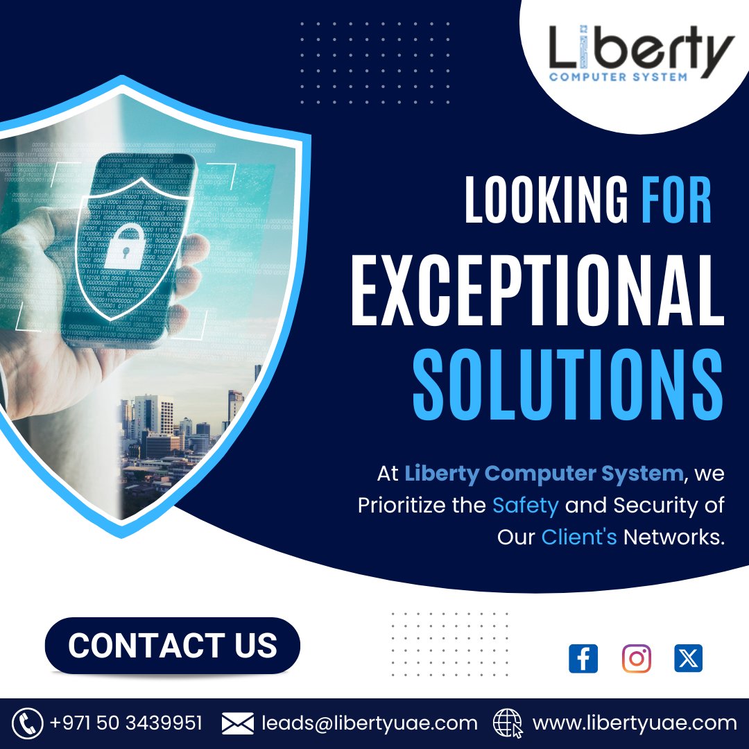 LibertyLLC2's tweet image. Looking for Exceptional Solutions at Liberty Computer system, We prioritize the safety and security of our Client&apos;s Networks.

🌐 libertyuae.com

#libertyuae #ExceptionalSolutions #NetworkSecurity #ClientSafety #CyberSecurity #ITSecurity #DataProtection #SecureNetworks