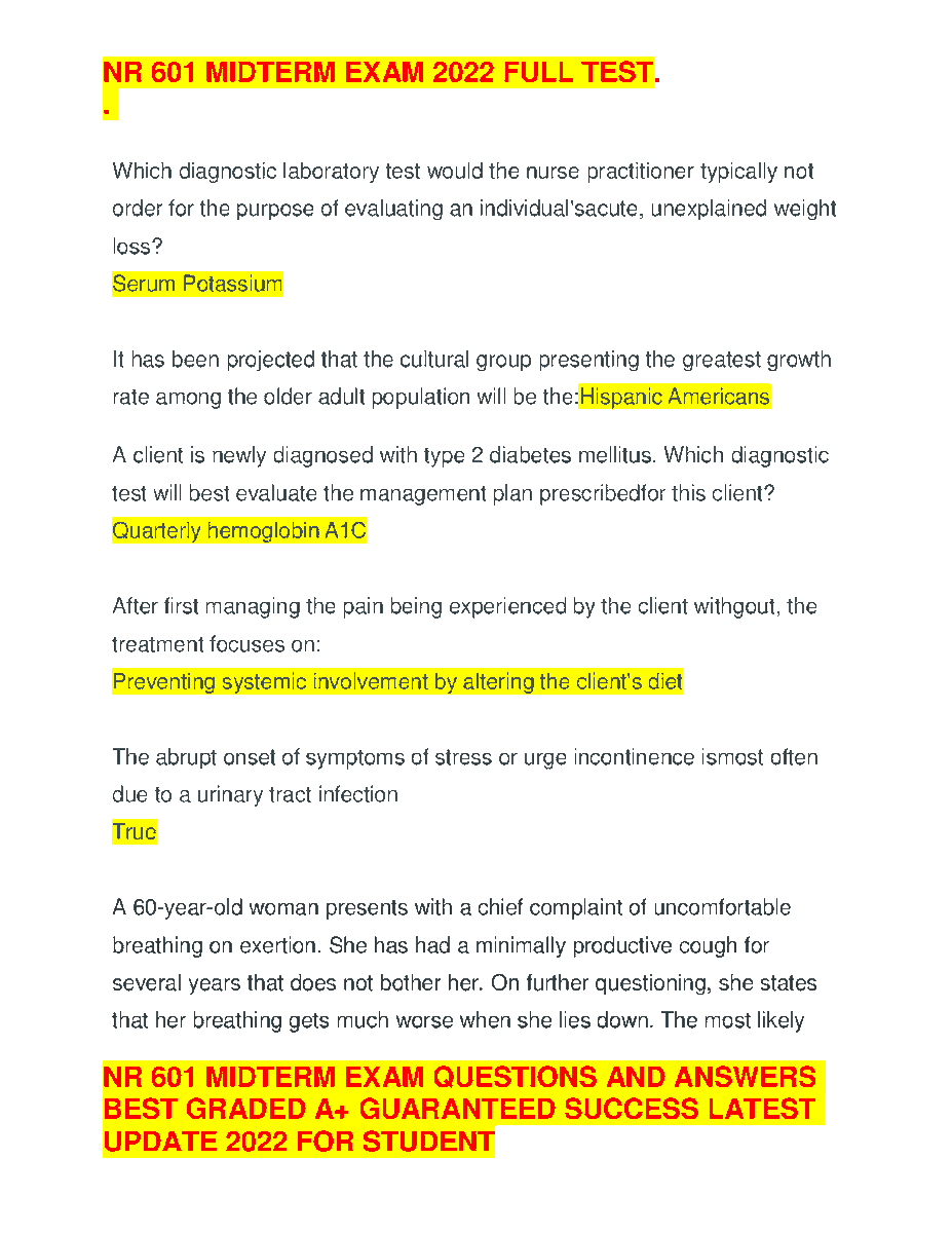 ChloeMcMil63388's tweet image. NR 601 MIDTERM EXAM QUESTIONS AND ANSWERS. GRADED A+
#nr601 #NR #MidtermExams #questionandanswer #hackedexams
hackedexams.com/item/12092/nr-…