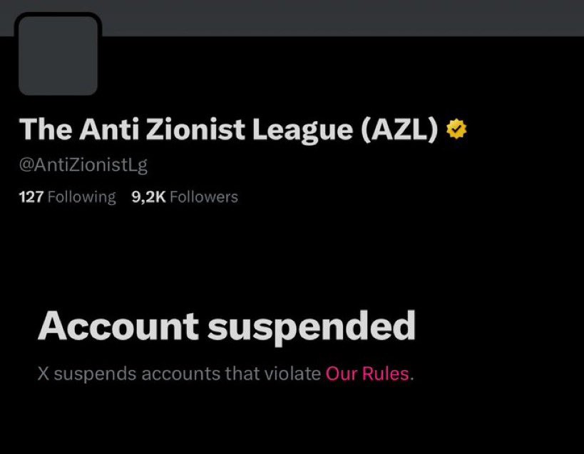 Dr. Anastasia Maria Loupis (@drloupis) on Twitter photo Elon Musk keeps mass suspending accounts speaking out against Israeli war crimes! This time <a href="/AntiZionistLg/">The Anti Zionist League (AZL)</a> lost his account and he even had a gold badge, paying $1000/month for “free speech” on <a href="/elonmusk/">gorklon rust</a>’s platform.
Is Elon Musk any different than Mark Zuckerberg? Elon Musk keeps mass suspending accounts speaking out against Israeli war crimes! This time <a href="/AntiZionistLg/">The Anti Zionist League (AZL)</a> lost his account and he even had a gold badge, paying $1000/month for “free speech” on <a href="/elonmusk/">gorklon rust</a>’s platform.
Is Elon Musk any different than Mark Zuckerberg?