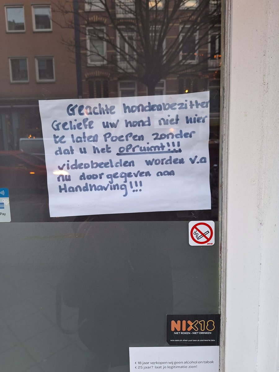MonicaKeyzer's tweet photo. 🐕
Geachte hondenbezitter Geliefe uw hond niet hier te laten Poepen zonder dat u het opruimt!!! videobeelden worden v.a. nu doorgegeven aan Handhaving !!!
📷Carolien Keyzer

#straattaal Amsterdam-Zuid.

#hondenpoep #drol https://t.co/SCCKST7Jxr