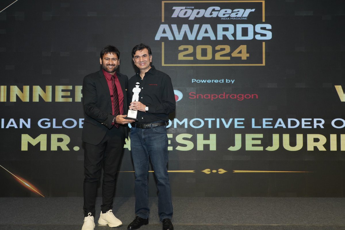 Humbled to receive the “Indian Global Automotive Leader of the Year” Award from @TopGearMagIndia on behalf of the @Mahindra_Auto team.Thank you @anandmahindra and @anishshah21 for the support through this transformative journey.@MahindraRise