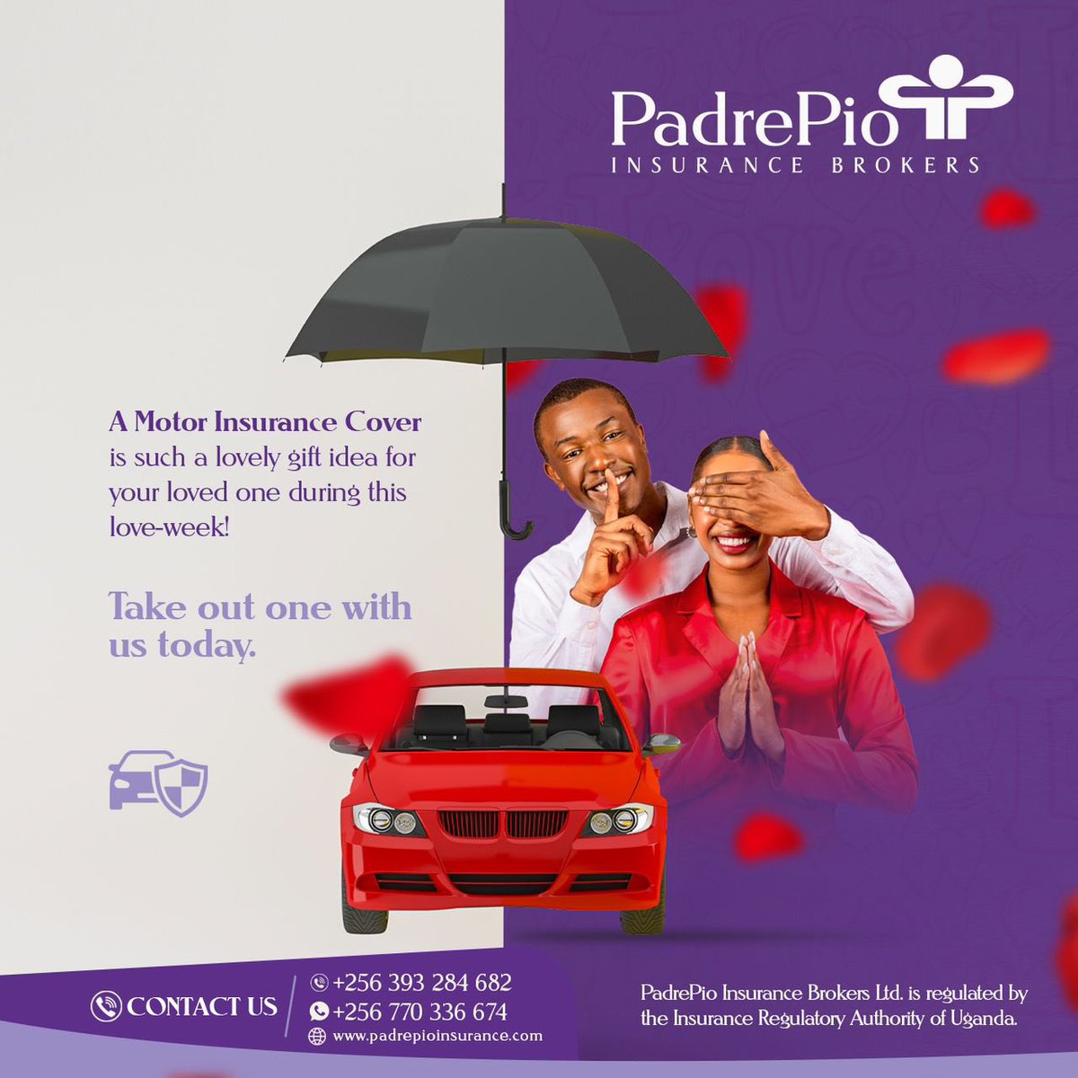 PadrePioIns's tweet photo. Are you looking for a Valentines 💘 gift for your lover?

Well, ensure worry free rides for them with a Motor Insurance Cover from us!

Get yours via https://t.co/MDITUeiXIR

#InsuranceForYou #MotorInsurance #ValentinesDay https://t.co/813haL06r3