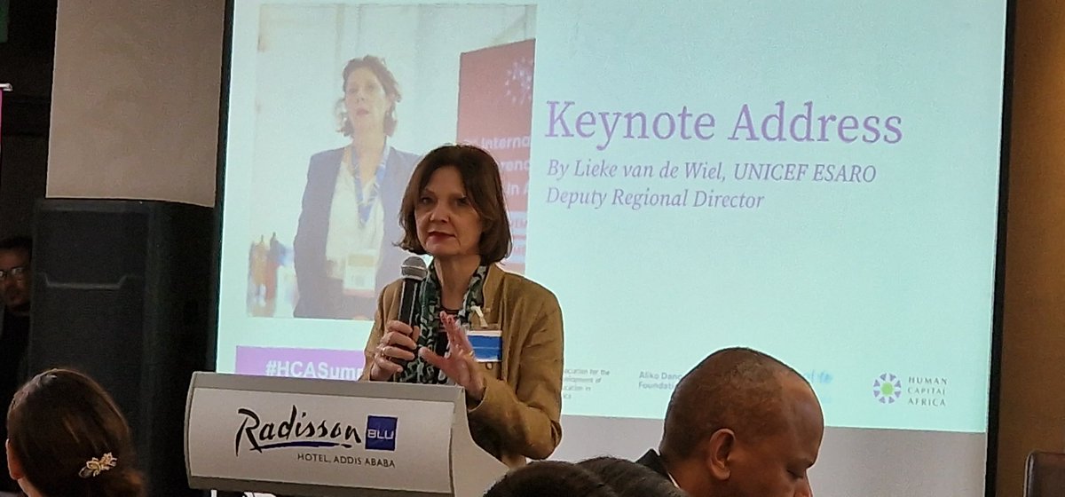 UNICEF Deputy Regional Director for Eastern and Southern Africa delivering remarks at the #HCASummit4Action. Invest in foundational literacy and numeracy. @UNICEFAfrica #LetMeLearn #ForEveryChild