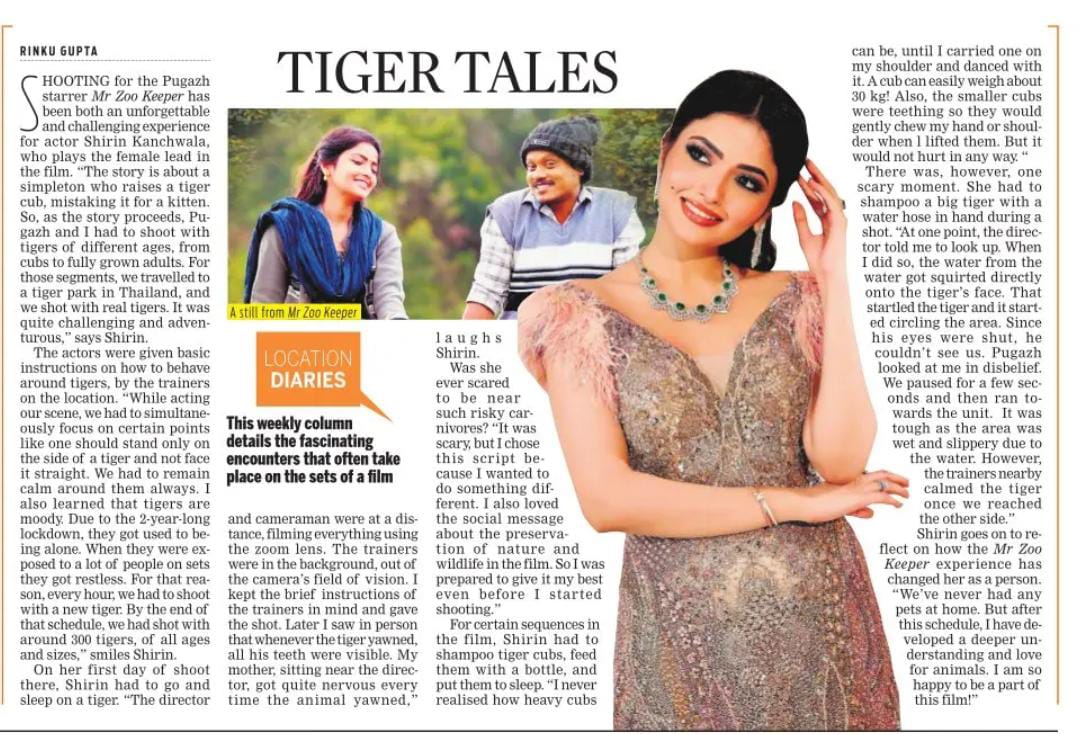 In #locationdiaries this week @KanchwalaShirin takes us to a tiger park in #Thailand Recounting her shoot with nearly 300 hundred tigers For #MrZooKeeper ! A film on wildlife preservation @NewIndianXpress @XpressCinema #Pugazh