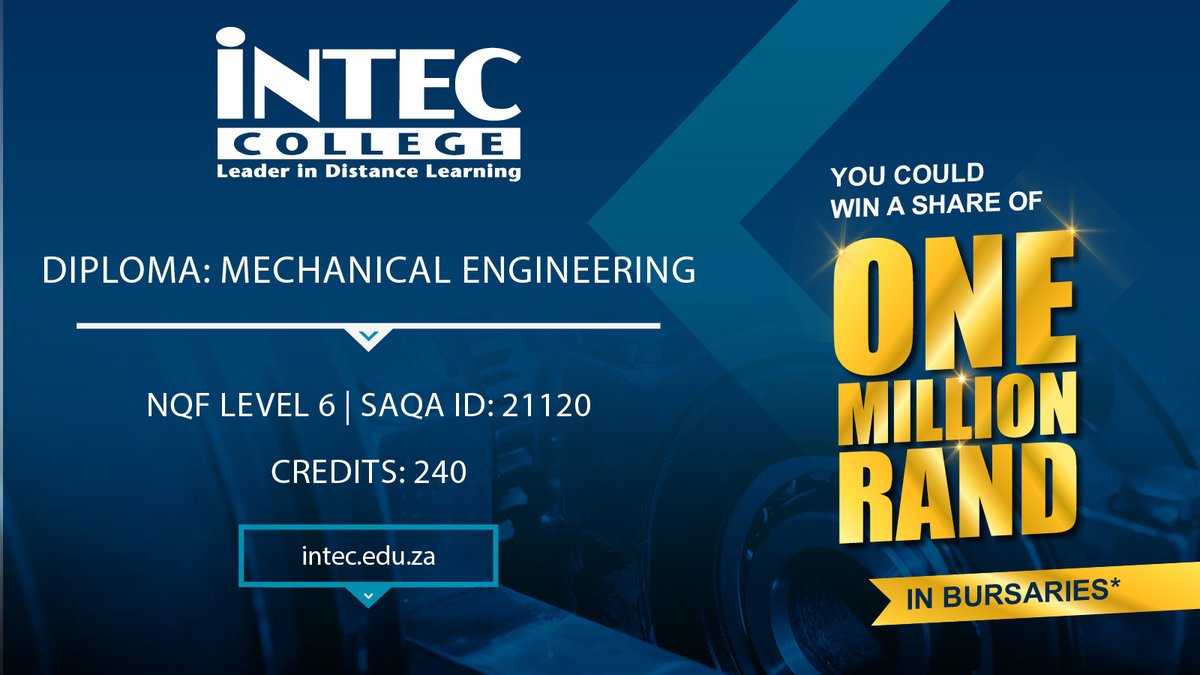 Why pursue a career in Mechanical Engineering? Because every design, every machine, and every innovation starts with your ideas! Join the league of creators and problem solvers shaping the world 🌍💡 #EngineerTheFuture #MechanicalDesig #OneMillionRandBursary #INTEC