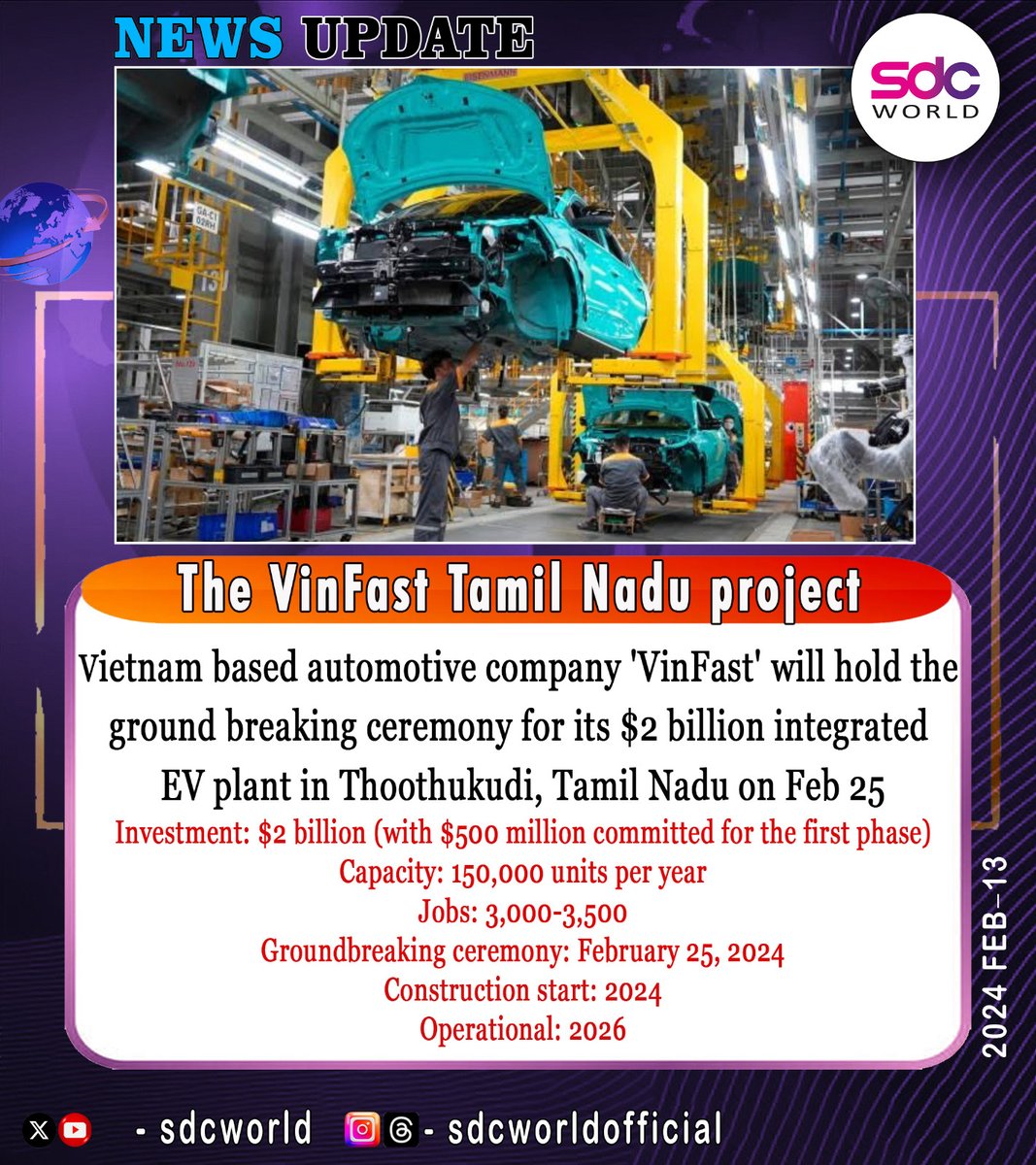 The VinFast Tamil Nadu project

#vietnam #tamilnadu #carproject #thoothukudi #sdcworld
