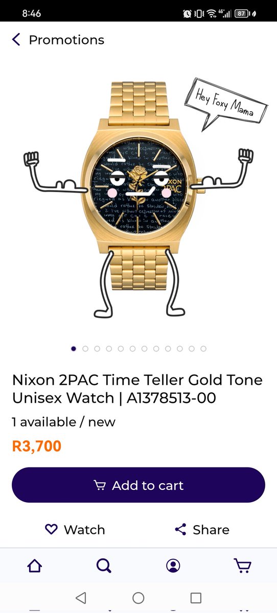 ChantellAshh's tweet photo. @bobshopcoza Nixon 2PAC Time Teller Gold Tone Unisex Watch | A1378513-00 https://t.co/Tg1J537EEw
