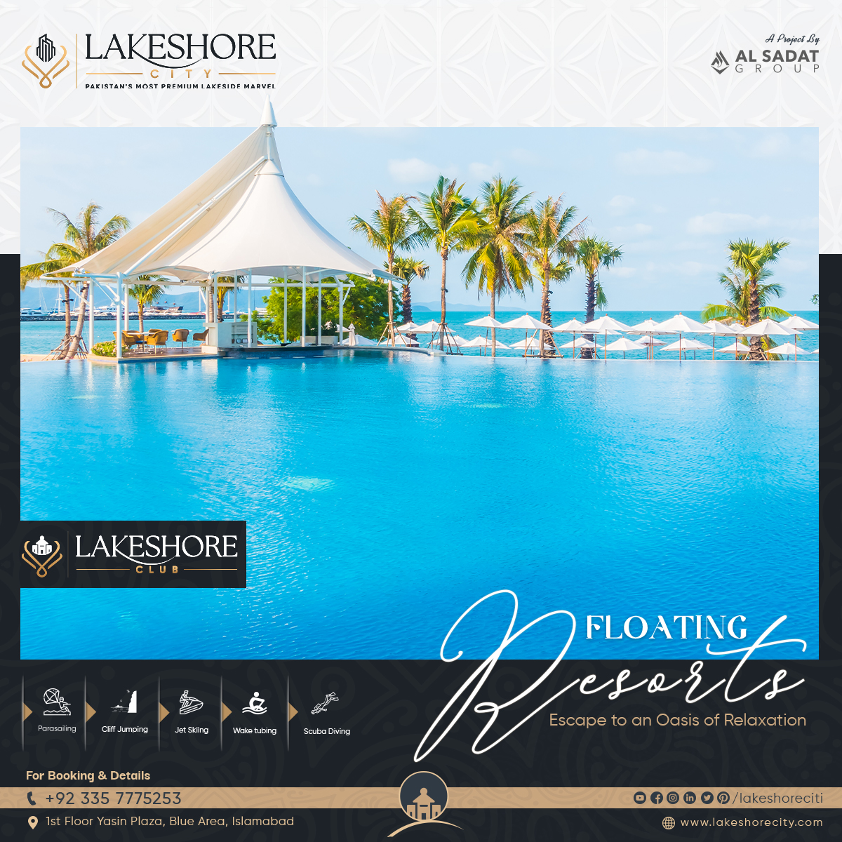 lakeshoreciti's tweet photo. Experience a new level of serenity at Lakeshore City's Floating Resort: where every sunrise brings a promise of bliss. ⛵🌊

#floatingresort #lakeshorecity #lakeshorecitykhanpur #resort #floating #lake #amenities #beautifulviews #margallahills #mountains #scenicviews https://t.co/eJa8dsr3pA