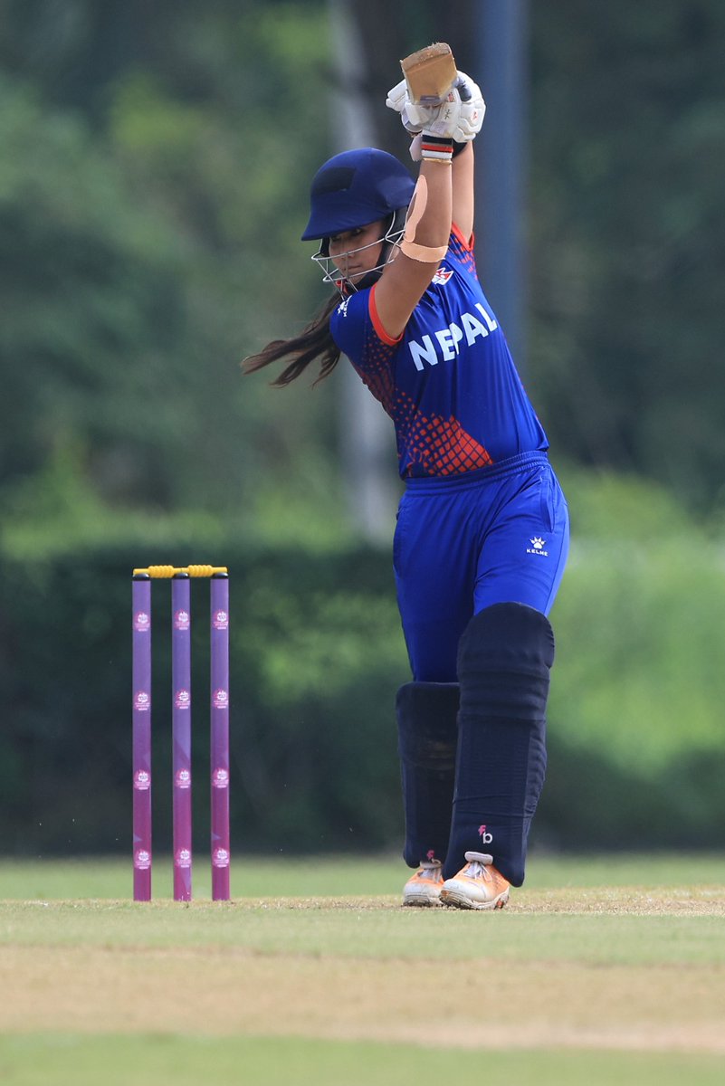 cricnepal's tweet photo. Century 💯 for Rubina Chhetry. 🤩

102(54)* with 10 fours and 3 sixes against Maldives women. 👏

WHAT A PLAYER. 🫡 https://t.co/WG9htKNo2X