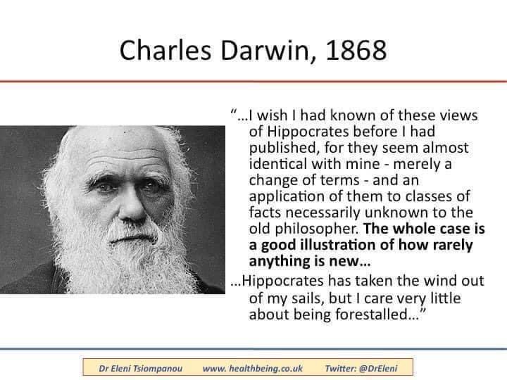 DARWIN on HIPPOCRATES
"...The whole case is a good illustration of how rarely anything is new..." 
Whole article in the James Linden library👇🏻
bit.ly/1Wc6vfh

It was #DarwinDay yesterday