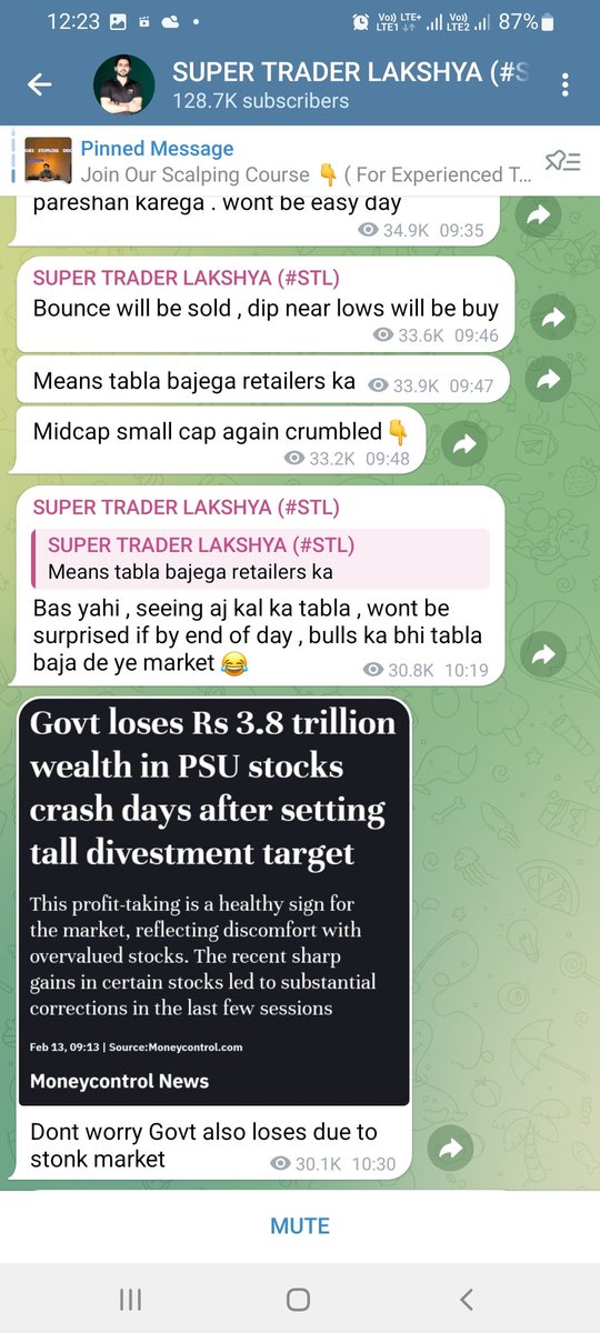 bhandallkar's tweet photo. @Sanju_Lakshya Thanks sanju sir ,aaj main 3k loss me Tha, lekin aapka ye msg dekhke dataa raha, aur finaly  3.5k profit leke nikal gay, koi kuch bhi bole tum ginios ho🙏🙏🙏🙏 https://t.co/G8Mujm3l1x