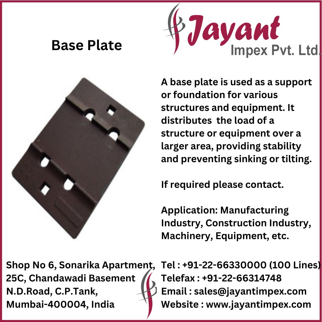 JayantImpex's tweet image. #baseplates #hardware #fasteners #industrial #structuralengineering #manufacturers #machinery #equipments #Construction #heavymachinery #automotivemanufacturing #railwayinfrastructure #infrastructuredevelopment #manufacturing #towercranes #steelstructures #generators #exports