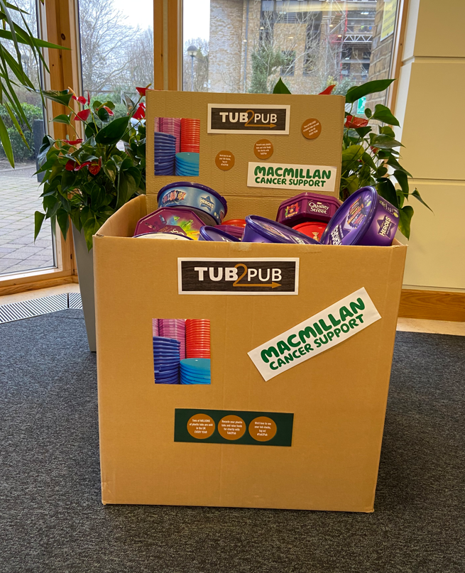 TokyoElectronEU's tweet image. Employees of Crawley office, UK collected 50 plastic tubs for #Tub2Pub which is a recycling campaign to raise money for Macmillan Cancer Support. Jenny Yaglikci took an initiative of this good cause. Well done, Jenny.
#TELFORGOOD  #tokyoelectron #macmilancancersupport #TELFORGOOD
