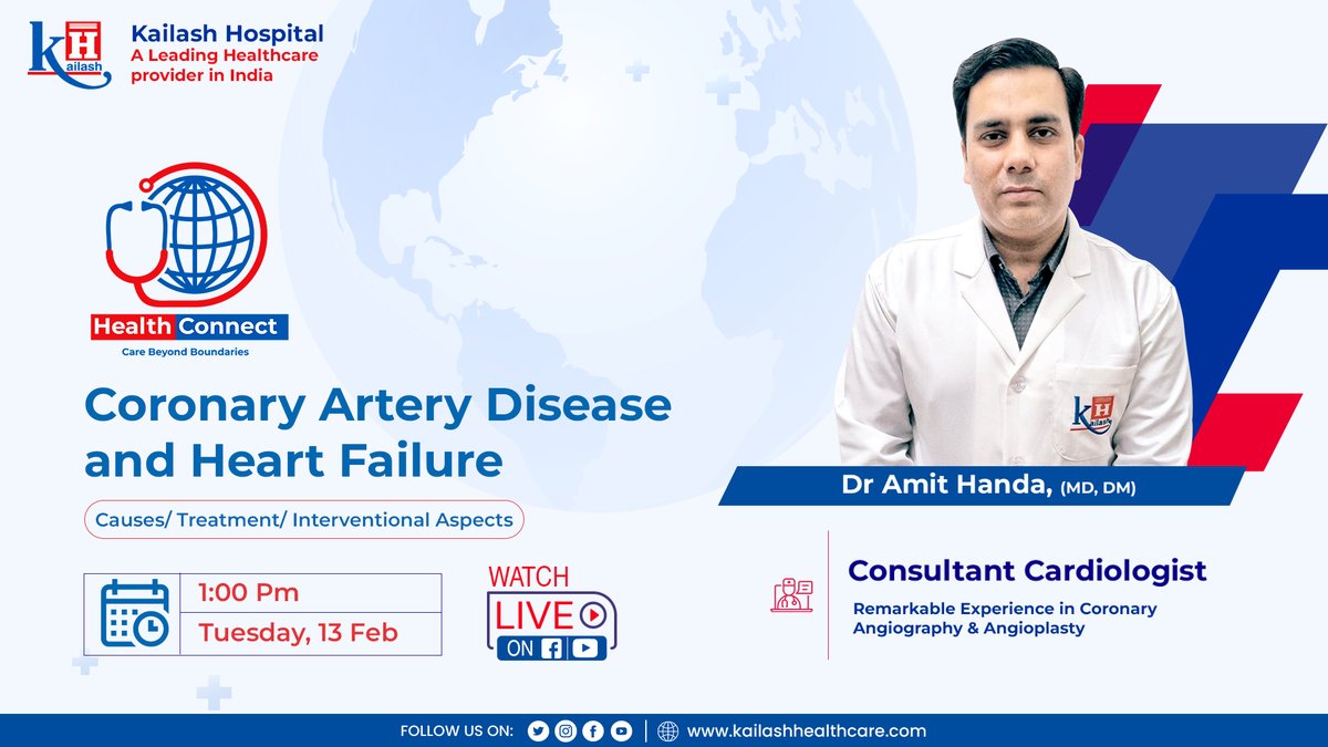 Watch LIVE on #Healthconnect: Know all about the global heart statistics from our Expert Cardiologist Dr Amit Handa, Kailash Hospital Sector 71 Noida. 

Consult now: bit.ly/DrAmitHandaCar…

Stay tuned! 

#heartdiseases #heartattack #heartfailure #heartcare #coronaryheartdisease…