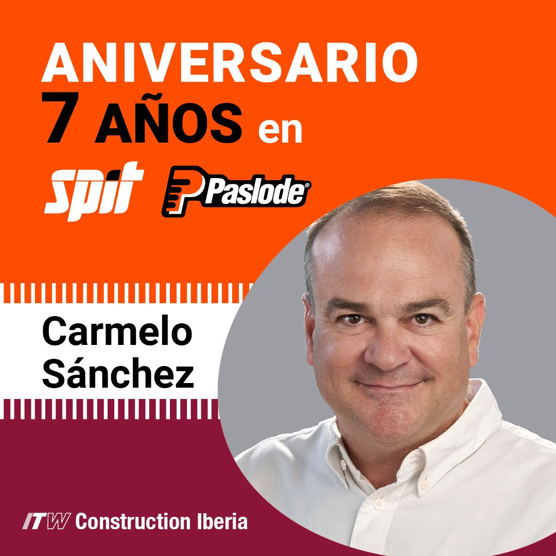 SPIT_es's tweet photo. 🎂 FELICIDADES Hoy 13 de febrero lleva 7 años nuestro delegado comercial de la zona LEVANTE, Marcelo Sánchez, para las marcas SPIT y PASLODE.

Nuestro equipo ITW Construction Iberia en: https://t.co/pr7l3QWRUa

#NeverStopBuilding #Spit #Paslode #itwconstructioniberia #itw https://t.co/HsQwjuNI11