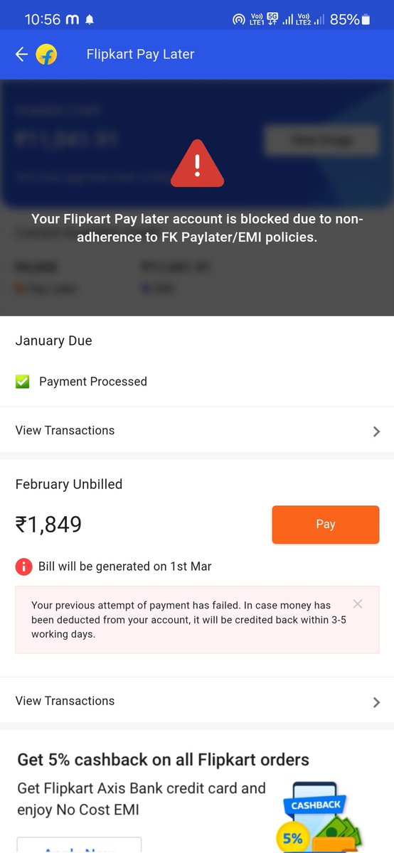 chikukumar282's tweet photo. @flipkartsupport @IDFCFIRSTBank 
Without any reason my flipkart pay later account blocked
Please help me https://t.co/W4u6dN9lQd