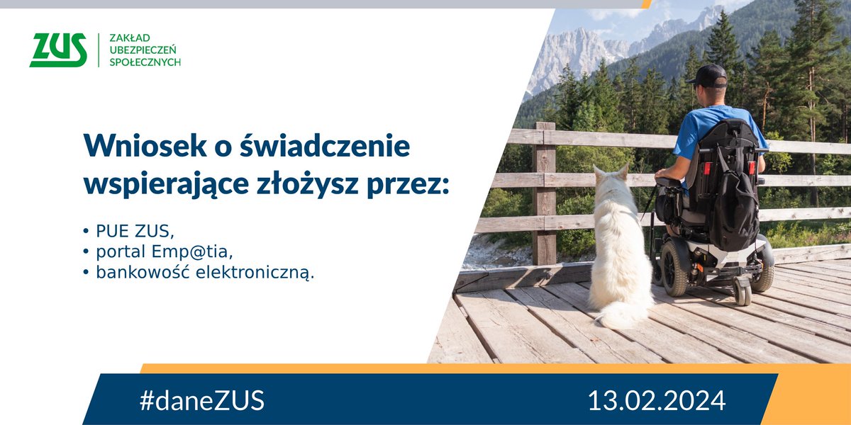 ♿️ #Świadczenie wspierające z #ZUS mogą otrzymać osoby, które: ✅ ukończyły 1⃣8⃣ lat, ✅ są obywatelami Polski, państw UE lub EFTA, albo przebywają w Polsce legalnie i mają dostęp do rynku pracy, ✅ mieszkają w Polsce, ✅ otrzymały decyzję, w której potrzebę wsparcia określono…