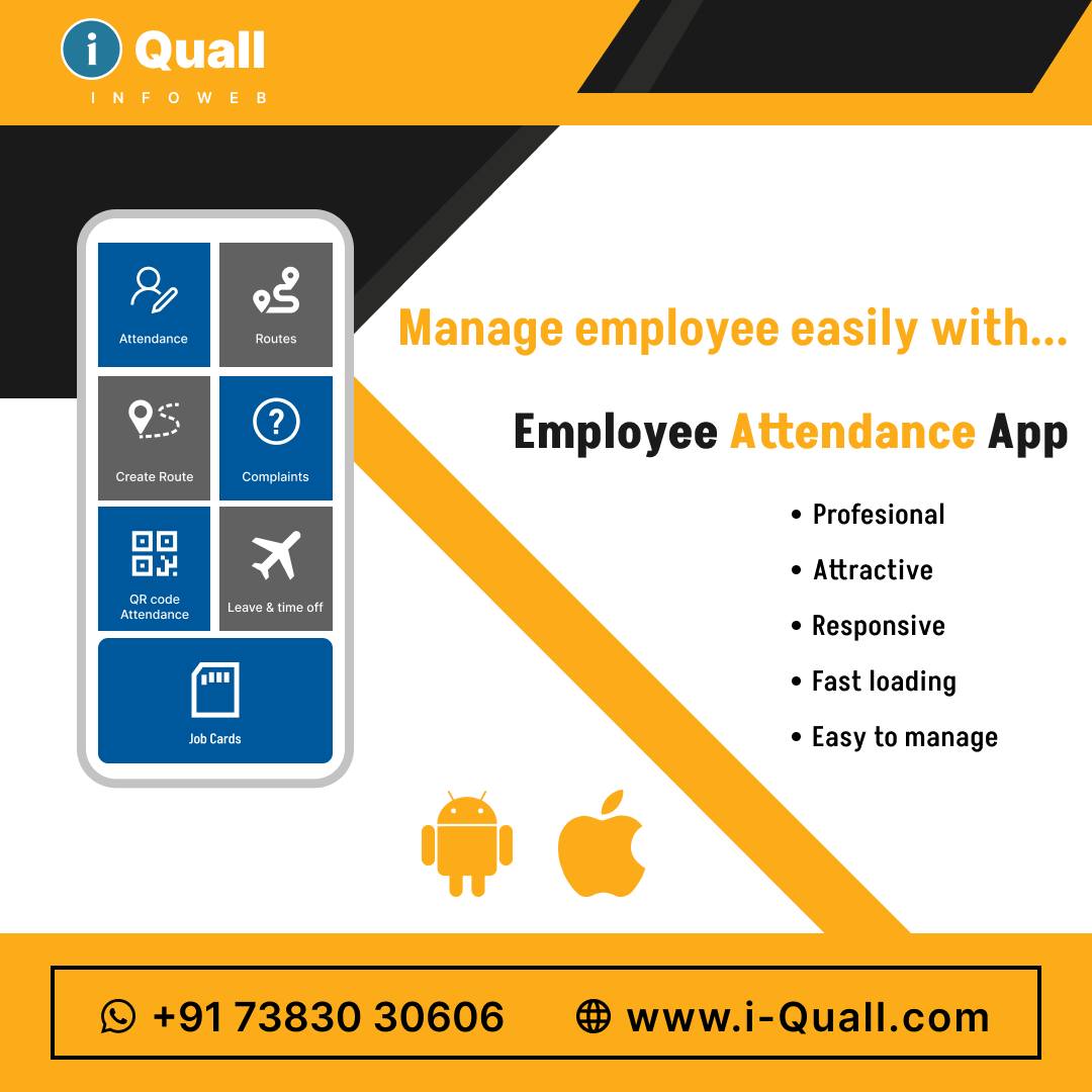 The Employee Attendance App emerges as a game-changer, offering a user-friendly solution to monitor and optimize staff attendance.
 
 i-quall.com/employee-atten…

#employeeattendance #attendancemanagementapp #attendanceapp #employeemanagementapp #employeeattendanceapp #appdev