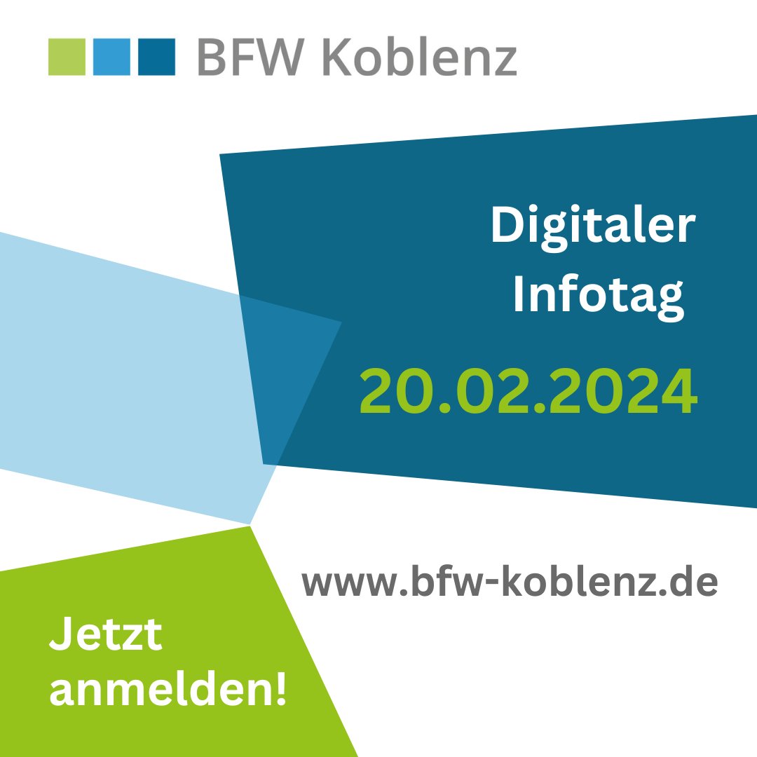 BfwKoblenz's tweet photo. Lerne das #BFWKoblenz von zu Hause oder aus der Reha heraus kennen und finde eine neue berufliche #Perspektive!
Wir laden Dich zu unserem digitalen #Infotag am 20.02. ein.
Infos und Anmeldung unter: ​

#beruflichereha #Umschulung #Weiterbildung #Ausbildung https://t.co/kXs9QipSX1