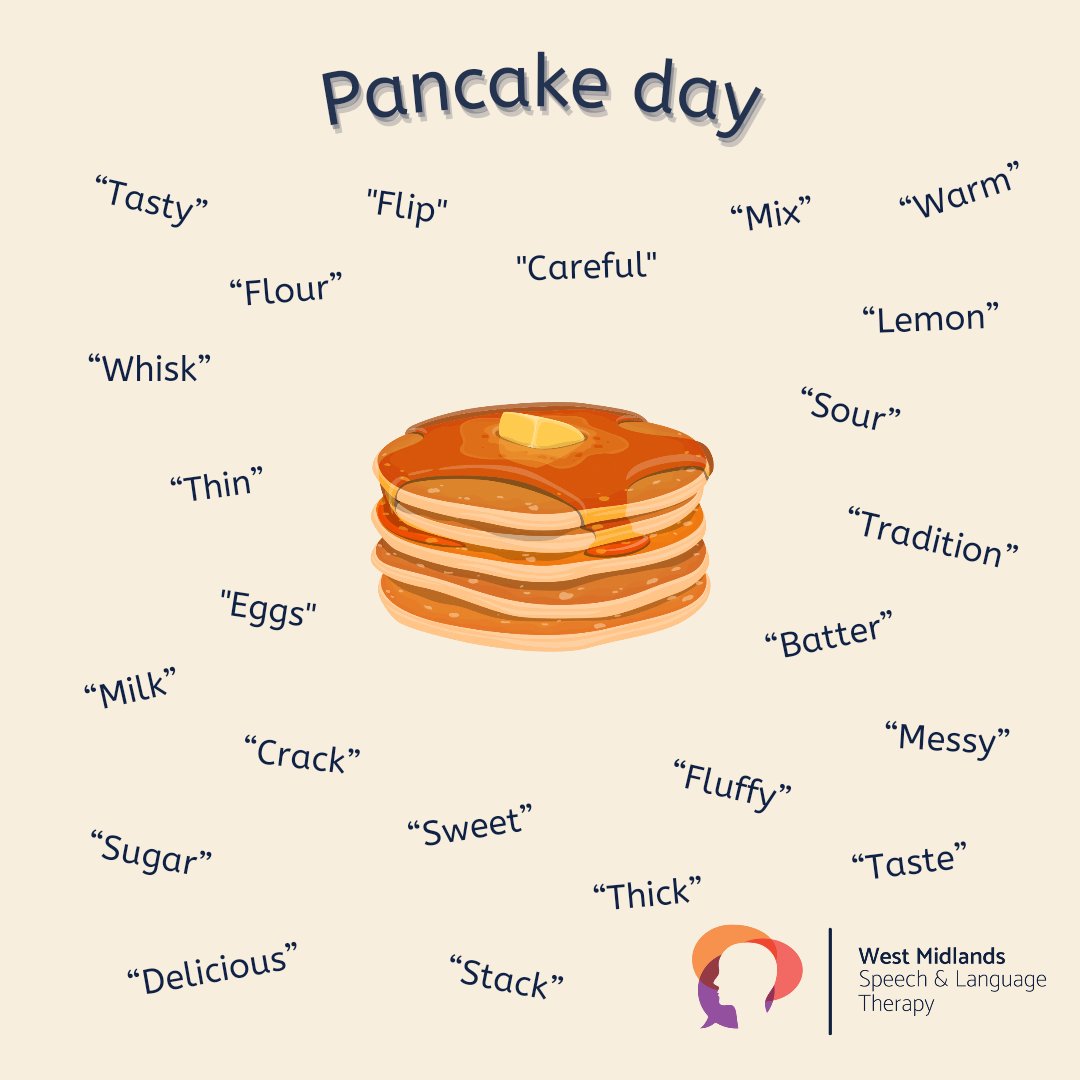 WMISLT2's tweet image. Today is Pancake Day! 🥞
Here are some key vocabulary words which you could model today to promote #languagedevelopment
... and most importantly, have fun! 😁😋
#PancakeDay