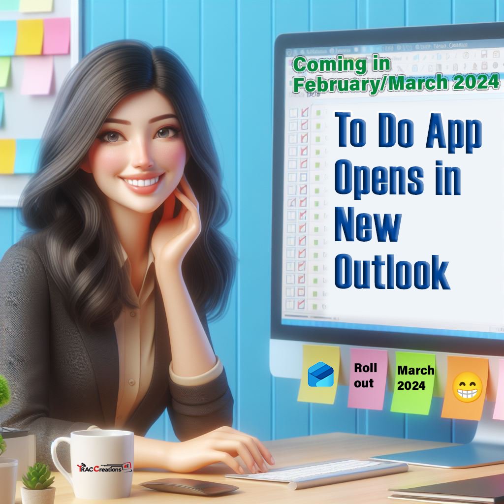 TRACCreations4E's tweet image. New Outlook: You can open the To Do in the New Outlook. No more being redirected to the web version. Coming in February/March 2024.

#newoutlook #todoapp #managingtasks #traccreations4e #mvpbuzz 2/13/2024