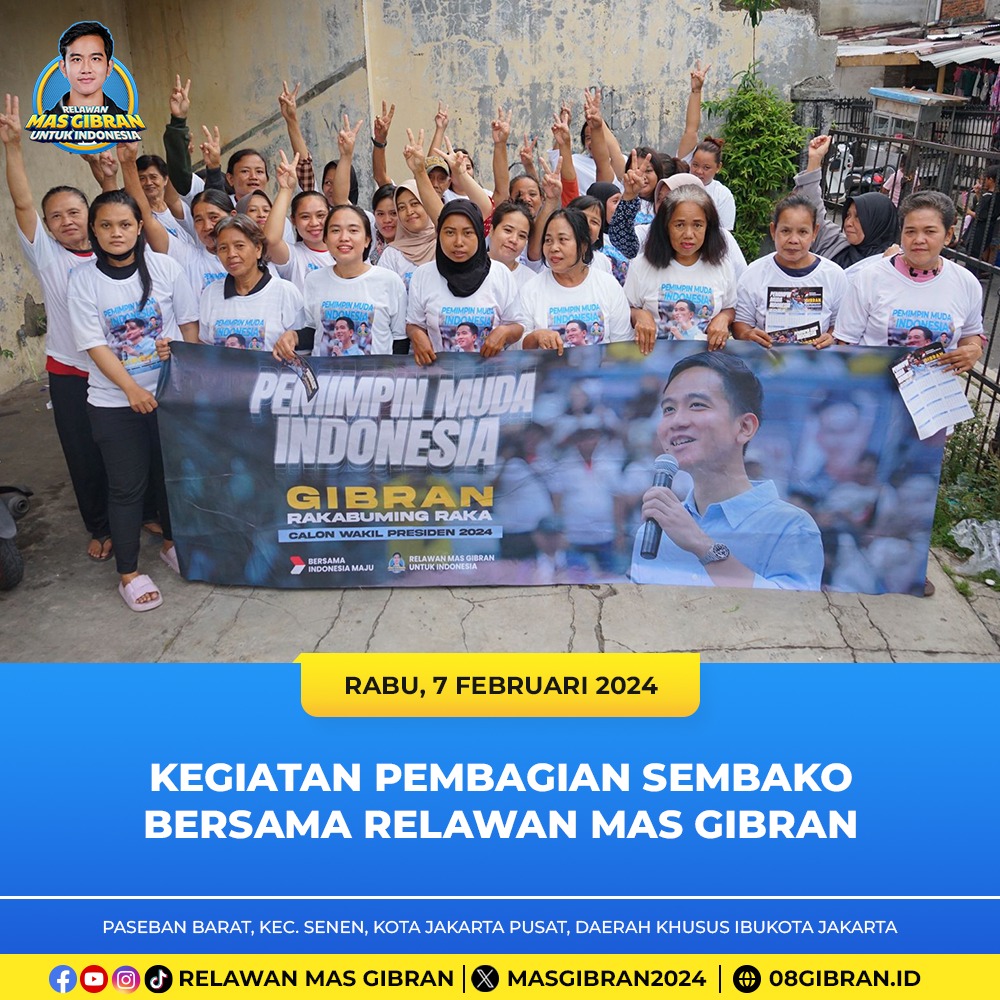 masgibran_id's tweet photo. Momen bersama relawan Mas Gibran bukan sekadar aktivitas, tetapi sebuah perjalanan emosional yang memperkaya hati dan mengukir kenangan tak terlupakan dalam cerita kebaikan.

#RelawanMasGibran
#MasGibranUntukIndonesia
#gibranrakabumingraka
#prabowogibran
#prabowo
#gibran https://t.co/MYQL09ZfPo