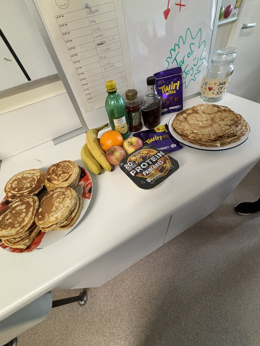Kayleigh Wright (@kaywright12) on Twitter photo Pancake Day lunch for My In Patient Orthopaedic team!!! Great idea from our senior OT <a href="/charwhite31/">Charlotte White</a> 💚
Team effort to bring in all the goodies and homemade pancakes 🥰🥰🥰🥰 <a href="/RotherhamNHS_FT/">The Rotherham NHS FT</a> <a href="/rotherham_ahps/">Rotherham AHPs</a> <a href="/SurgicalDivisi1/">TRFT Care Group 2 (Surgery)</a>
#teamwork #ortho #therapy Pancake Day lunch for My In Patient Orthopaedic team!!! Great idea from our senior OT <a href="/charwhite31/">Charlotte White</a> 💚
Team effort to bring in all the goodies and homemade pancakes 🥰🥰🥰🥰 <a href="/RotherhamNHS_FT/">The Rotherham NHS FT</a> <a href="/rotherham_ahps/">Rotherham AHPs</a> <a href="/SurgicalDivisi1/">TRFT Care Group 2 (Surgery)</a>
#teamwork #ortho #therapy