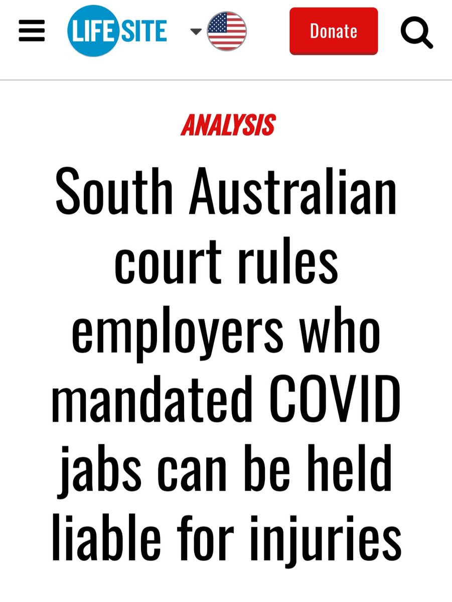 A Global Reckoning Is Coming: A Retribution Of The 5th Kind

The South Australian 

Employment Tribunal has found that employers who mandated their staff to take the COVID-19 vaccines can be held liable for injuries caused. The ruling implies that employers will no longer be able