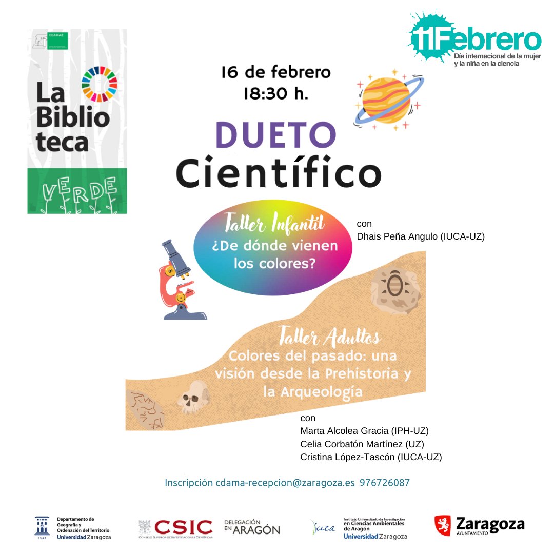 CDAMAZ's tweet photo. Llega nuestro segundo viernes #11F en CDAMAZ
Otro dueto científico donde peques y grandes pueden disfrutar en paralelo de una divertida 'y colorida' tarde de ciencia de la mano de las investigadoras de @IUCAunizar
Peques
https://t.co/JaIpjFQ81V
Grandes
https://t.co/hwfEXmbQ7W https://t.co/O8C6GD1hgB