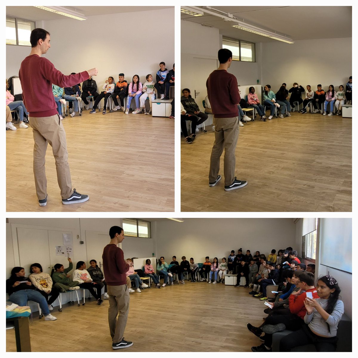PallaresCarme's tweet photo. Parlem sobre emocions amb els alumnes de 5è i 6è de l'Escola Joan Maragall #Esplugues @ajesplugues, en acompanya el Ramón REBEC del #EAPCanVidalet, @infadimed @icscat
ens ajuda de parlar d'emocions i poder gestionar-les. https://t.co/8SF0fYZdSK