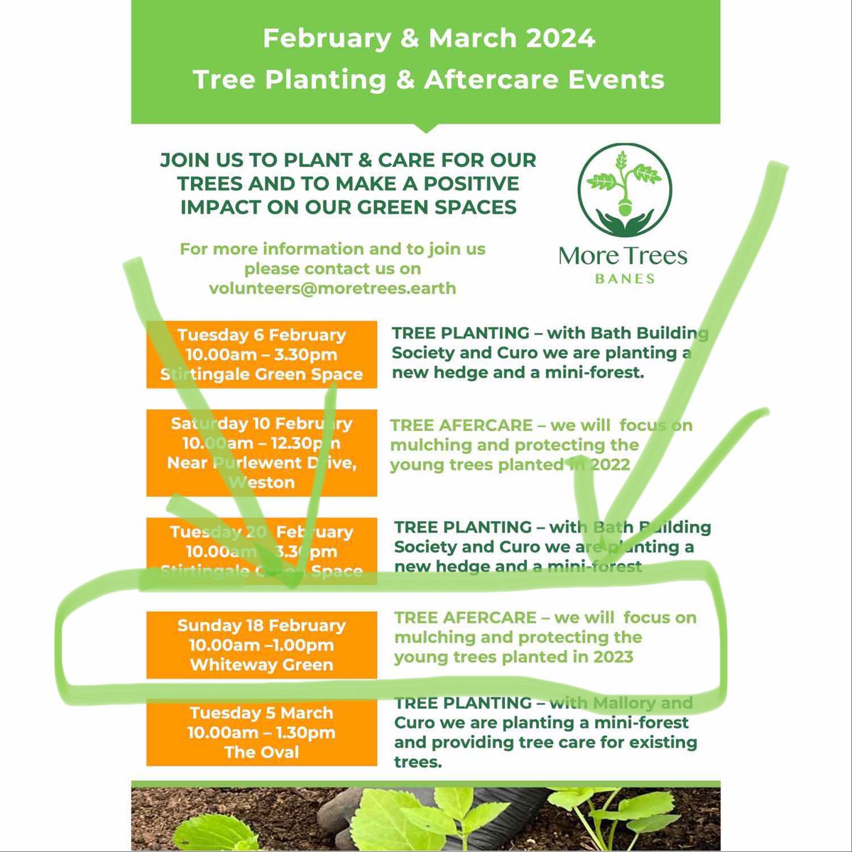 We’re delighted to be part of a “Love your Park” event this Sunday morning at Whiteway Green where we'll be mulching the young trees we planted last year to get them ready for summer. Do join us all and make a positive impact on our green spaces 🌿🌳💚