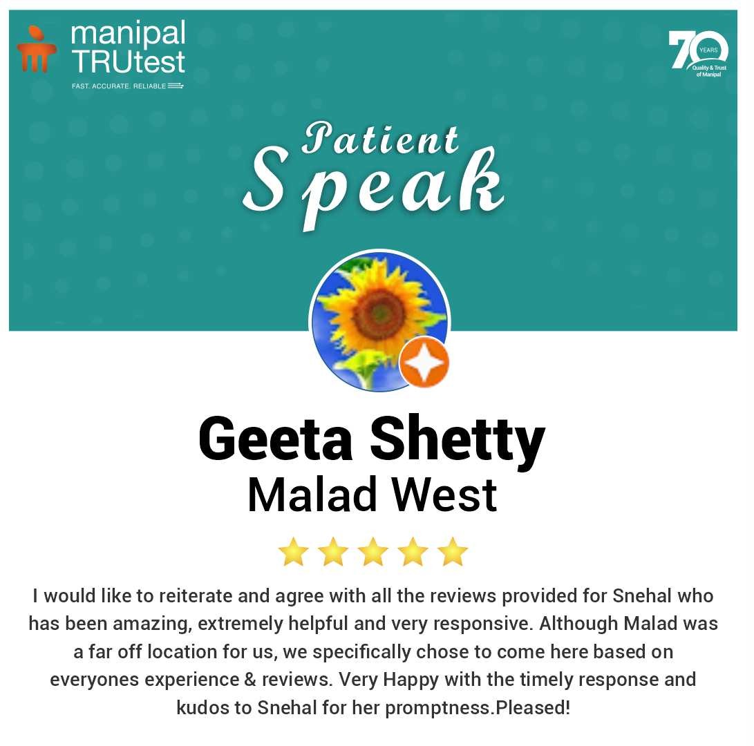 Feedback like these leaves us recharged to build a #HealthyNation Manipal TRUtest
.
.
.
#happypatients #happyyou #HealthierNation #healthyyou #PatientSpeak #FeedbackMatters #PatientReviews #HappyPatients #ShareYourExperience #PatientCare #HealthcareHeroes #ManipalTRUtest