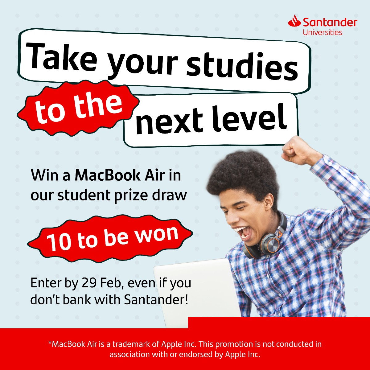 StudentLifeUoA's tweet photo. Would you like a new laptop for free? You could be one of 10 lucky UoA Students to win one. Apply now! 

 👉 https://t.co/tmjCU3p8ZC

 #MacBookPrizeDraw24 #UniversityLife #GiveawayAlert https://t.co/ZNd8lsqGqN