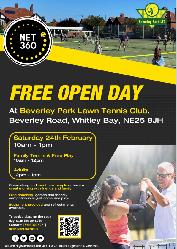marine_school's tweet image. Net 360 are offering a free Tennis Open Day at the end of the half term break (Feb 24th) at Beverley Park Tennis Club.
Net 360 also offer Tennis courses running after the holiday, which are now available to book.
@NET360CIC