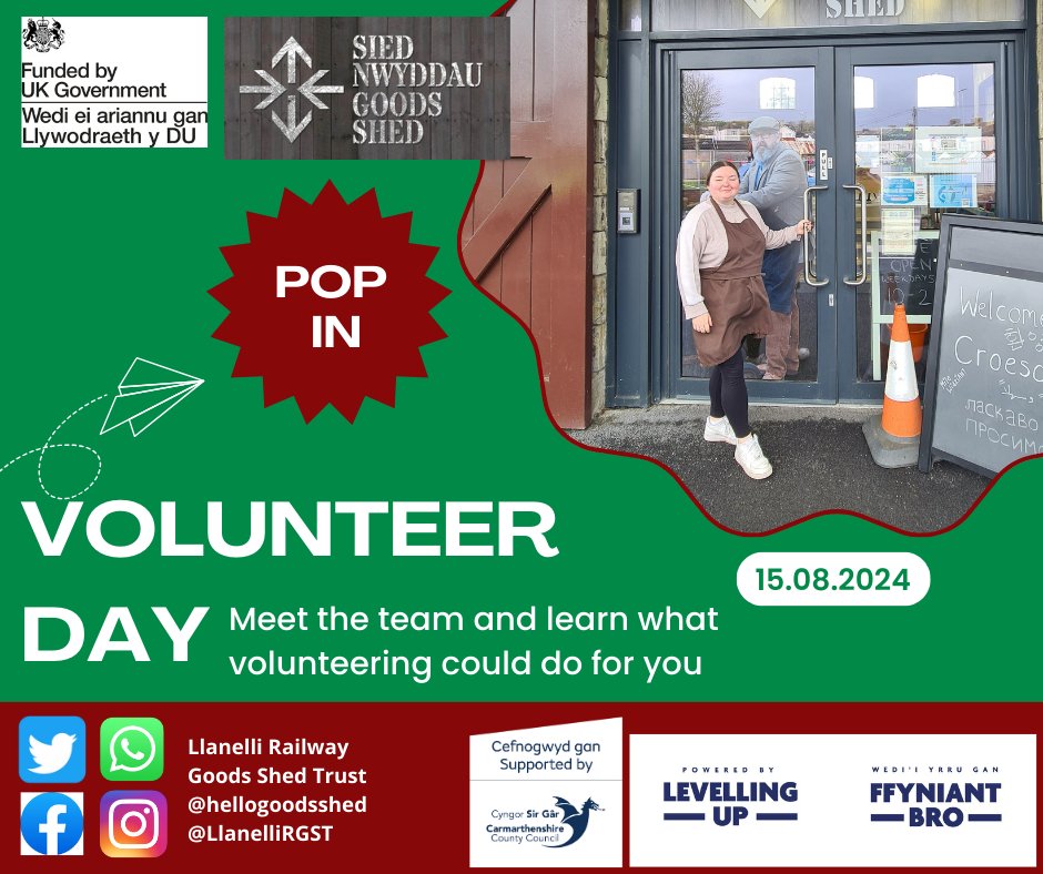 Come and find out more about volunteering at the Goods Shed. Pop in to meet the team and other volunteers, bring a friend and let us know how we can help! We'll have craft supplies out and will be making a batch of our delicious jam! Please use the side door, pop in between 10-2.