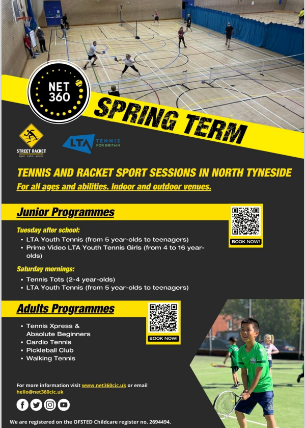 marine_school's tweet image. Net 360 are offering a free Tennis Open Day at the end of the half term break (Feb 24th) at Beverley Park Tennis Club.
Net 360 also offer Tennis courses running after the holiday, which are now available to book.
@NET360CIC