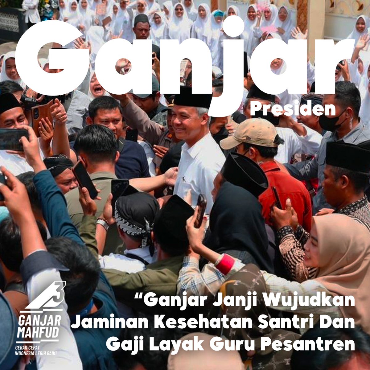 MasterMedia22's tweet photo. Ganjar Pranowo siap menjalankan UU Pesantren demi membangun pendidikan pesantren agar lebih baik.  #dirtyvote 🥰 https://t.co/ujbclXxzGP