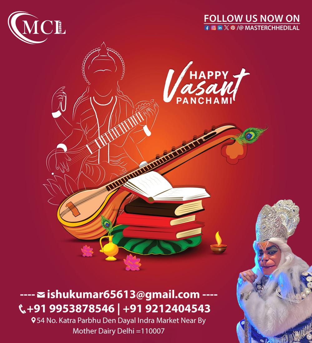 Masterchhedilal's tweet photo. Happy Vasant Panchami.✨✨
.  
I hope that Maa Saraswati 🙏🏻 bless you and your family 👨‍👩‍👧‍👦 with joy 😊, prosperity 😇, and knowledge 📖
.
#masterchhedilal #mcl #vasantpanchami #saraswatipuja #blessingsofknowledge #joyandprosperity #familyblessings #divinewisdom #happyvasantpanchami https://t.co/FhcUATYasl