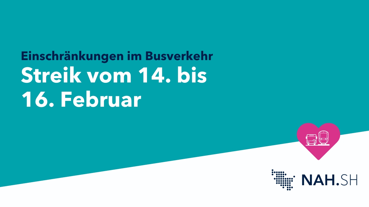 ❗ Ver.di hat die Beschäftigten kommunaler Busunternehmen vom 14. Februar, Betriebsbeginn bis zum 16. Februar, Betriebsschluss zum Streik aufgerufen. Betroffen sind die kommunalen Stadtverkehre in Kiel, Lübeck, Flensburg & Neumünster. 🔎: nah.sh/de/themen/neui…