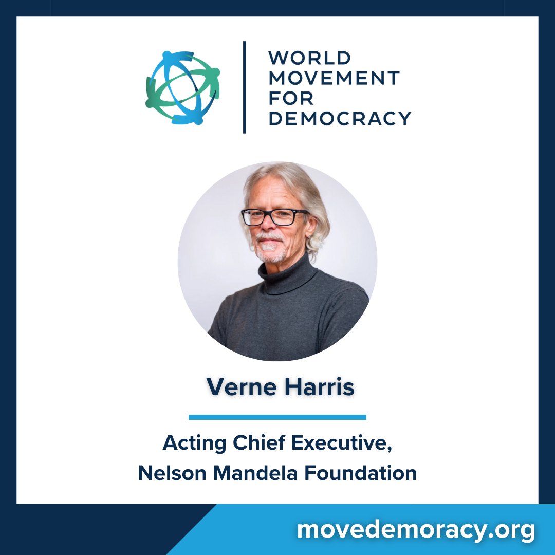 Meet our speakers! Moderated by Verne Harris, Acting CEO of @NelsonaMandela, “30 Years of Democracy in South Africa: Resilience, Reflections, and Innovations” will feature @mariaressa, @MamphelaR, and @WeAreSatisfied. Learn more about them here: movedemocracy.org/30-years-of-de…