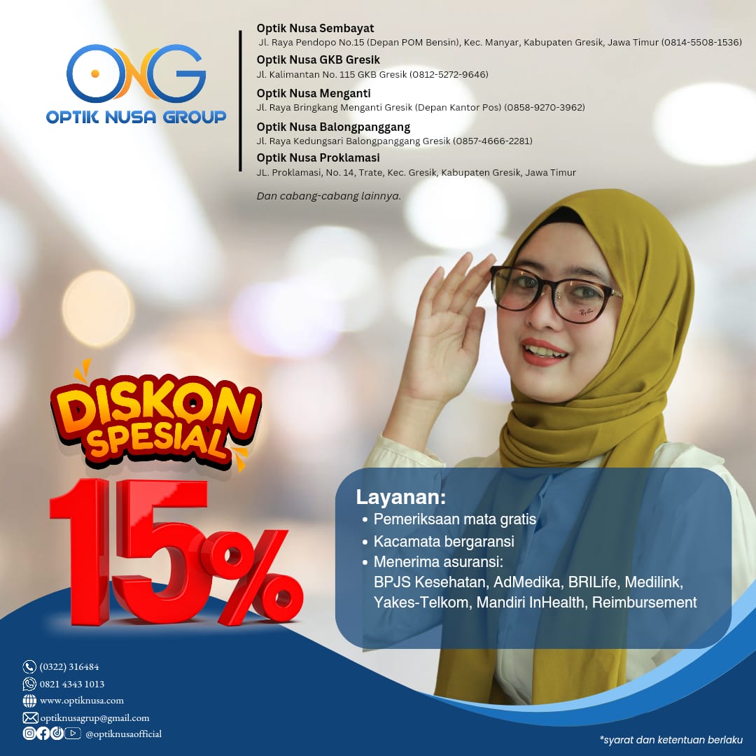 OptikNusa's tweet photo. Diskon kacamata 15% di store Optik Nusa 
#diskon #kacamata https://t.co/b914CK3qto
