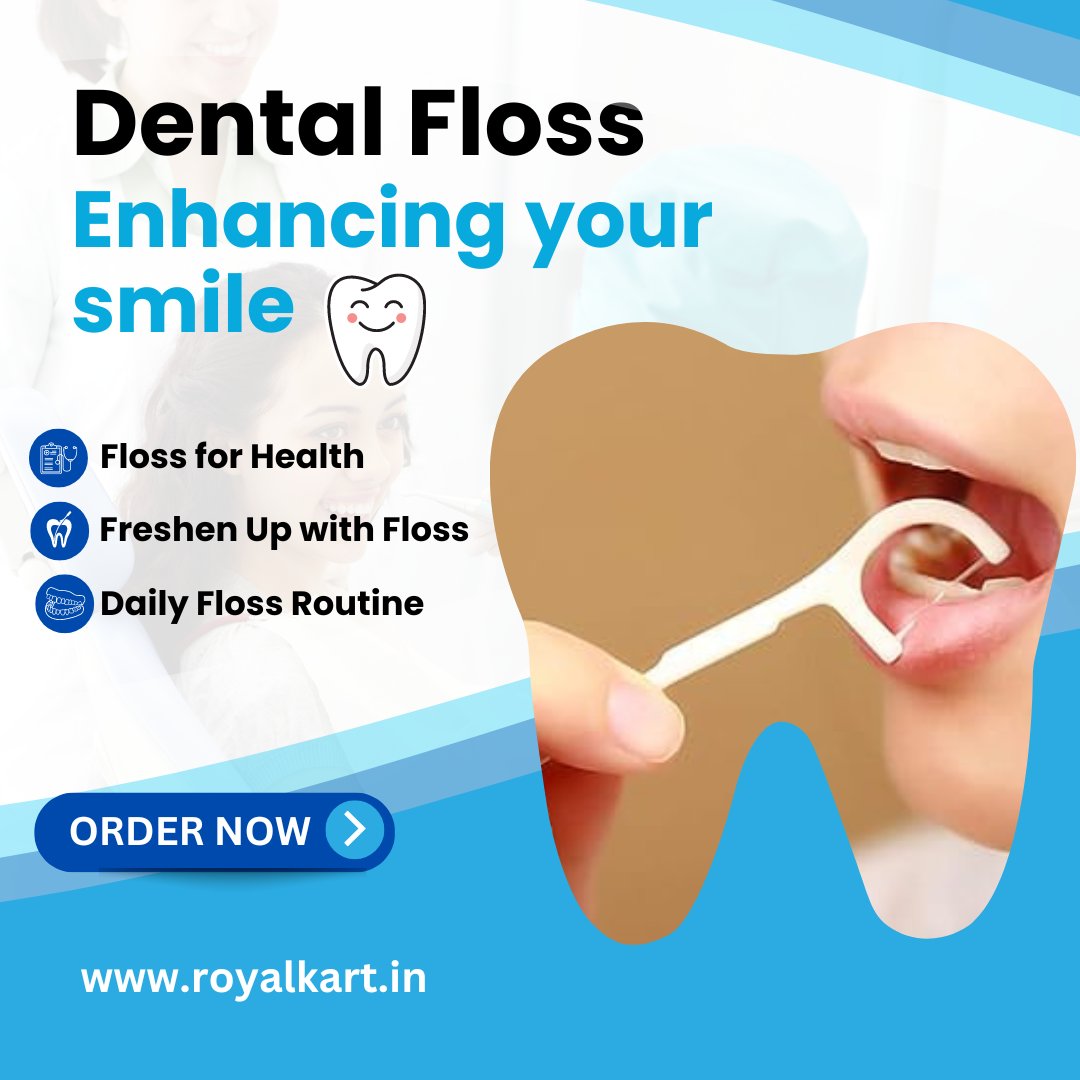 Royalkart1's tweet photo. "Enhance your daily routine with RoyalKart's dental floss! Glide into a healthier smile effortlessly. Say goodbye to plaque and hello to freshness! Discover the difference at https://t.co/OUyU1yVSN2. 

#OralCare #Oralhealth #DentalRoutine #HealthyHabits #RoyalKart" https://t.co/sQZuZ5bmGG