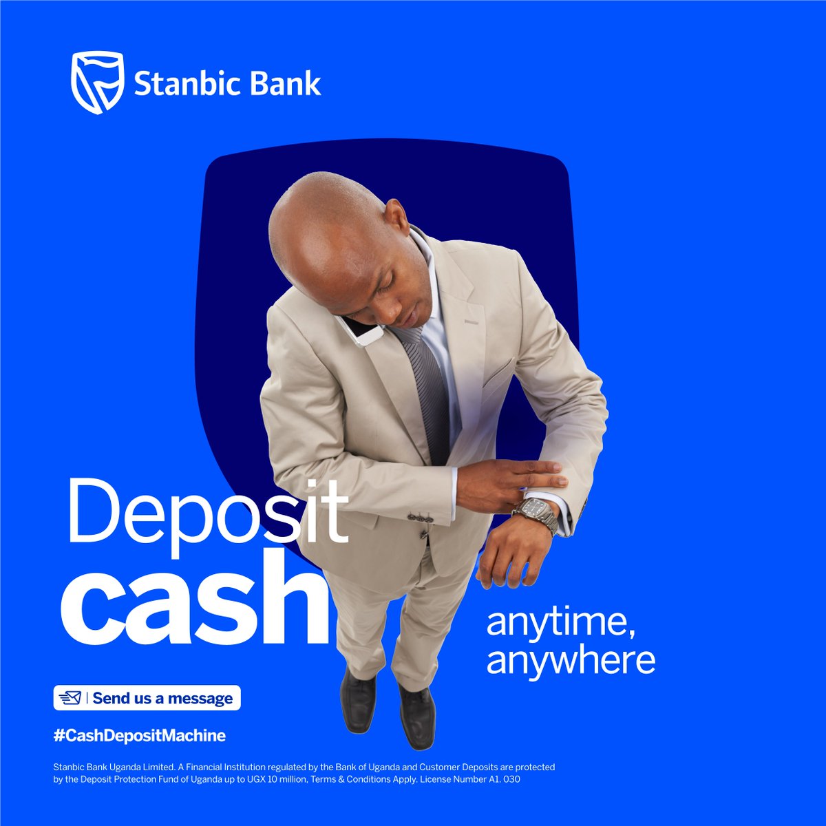 stanbicug's tweet photo. Running late to the branch? Worry not you can deposit cash anytime with our 24/7 access to the Stanbic #CashDepositMachine.
Visit: https://t.co/JwbC9zTBvm to learn more. https://t.co/auvIzl0tKD
