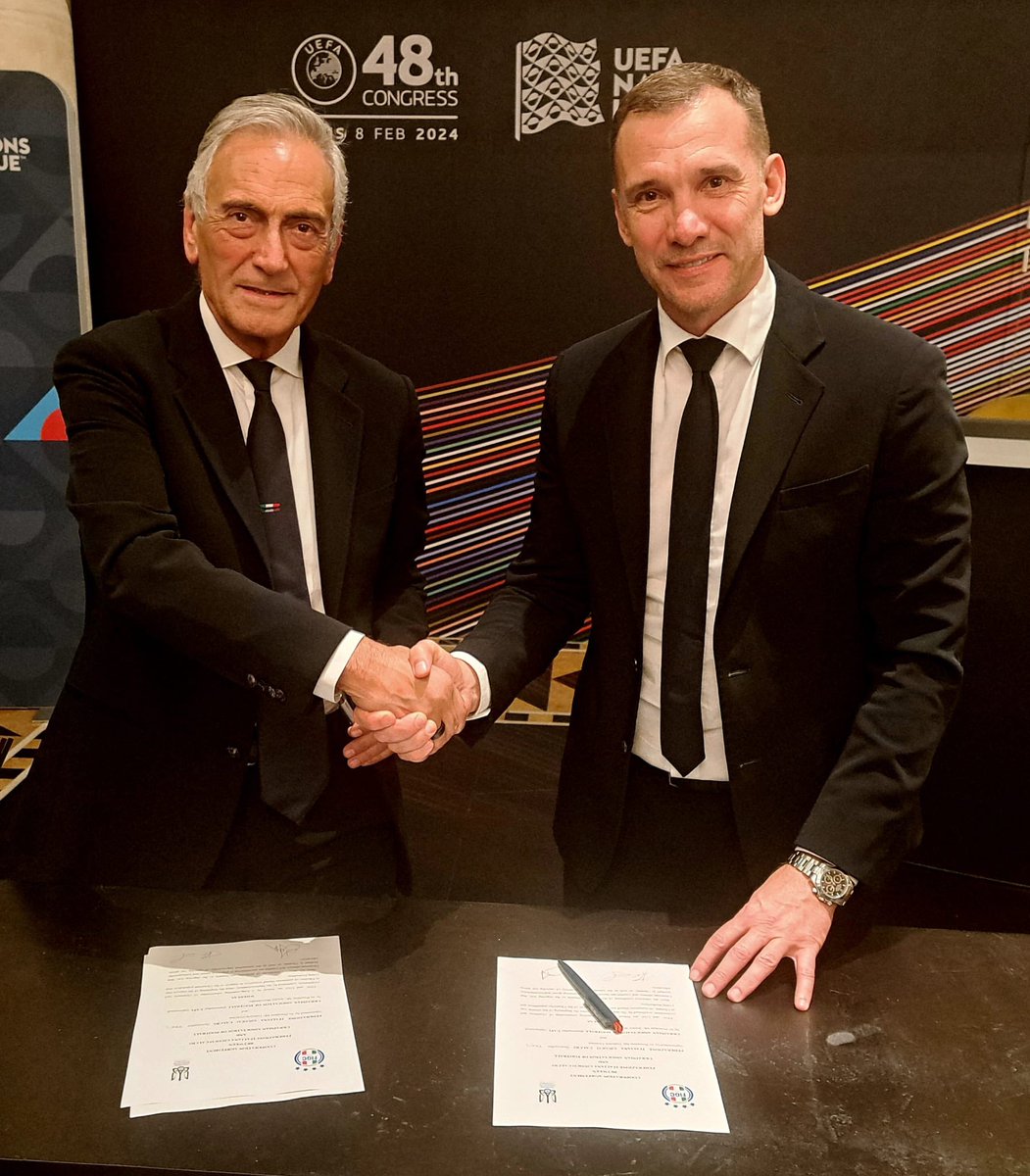 During the UEFA Congress, the Ukrainian and Italian football associations signed a memorandum of cooperation. The FIGC and the UAF are launching a new project: it has been agreed to run training activities for young Ukrainian football players and coaches.
