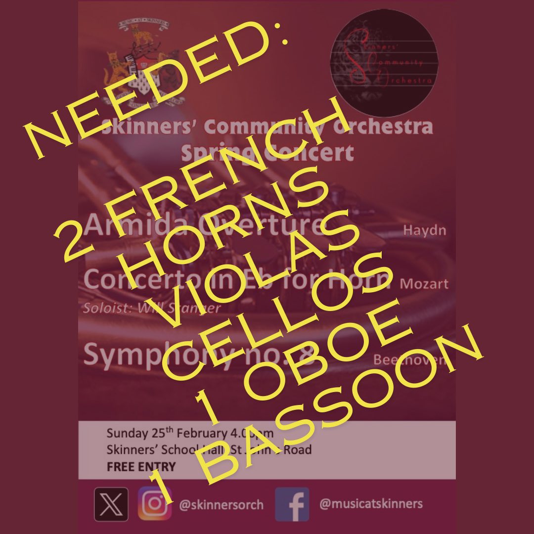 SkinnersOrch's tweet photo. Can anyone help us out? Do get in contact if you can fill any of our gaps. https://t.co/gAMoe751r3