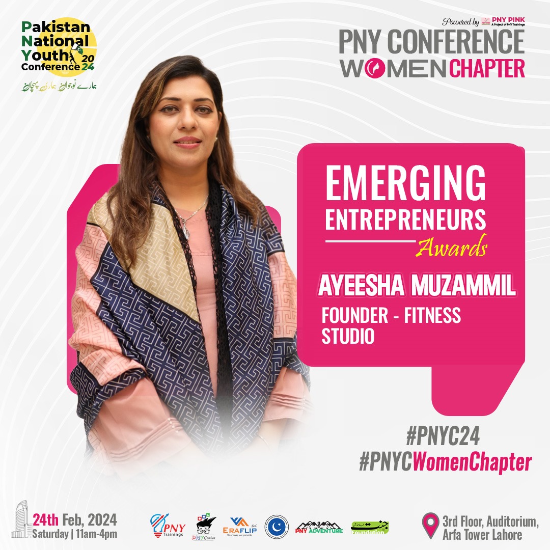 PNYConference's tweet photo. The 𝐏𝐍𝐘 𝐂𝐨𝐧𝐟𝐞𝐫𝐞𝐧𝐜𝐞, 𝟐𝟎𝟐𝟒 𝐖𝐨𝐦𝐞𝐧 𝐂𝐡𝐚𝐩𝐭𝐞𝐫 is proud to spotlight emerging 𝐅𝐞𝐦𝐚𝐥𝐞 𝐄𝐧𝐭𝐫𝐞𝐩𝐫𝐞𝐧𝐞𝐮𝐫, 𝐌𝐬. 𝐀𝐲𝐞𝐞𝐬𝐡𝐚 𝐌𝐮𝐳𝐚𝐦𝐦𝐢𝐥 with exclusive 𝐄𝐦𝐞𝐫𝐠𝐢𝐧𝐠 𝐄𝐧𝐭𝐫𝐞𝐩𝐫𝐞𝐧𝐞𝐮𝐫 𝐀𝐰���𝐫𝐝𝐬.
#PNYCWomenChapter #PNYC24 https://t.co/qCd5P3KqNn