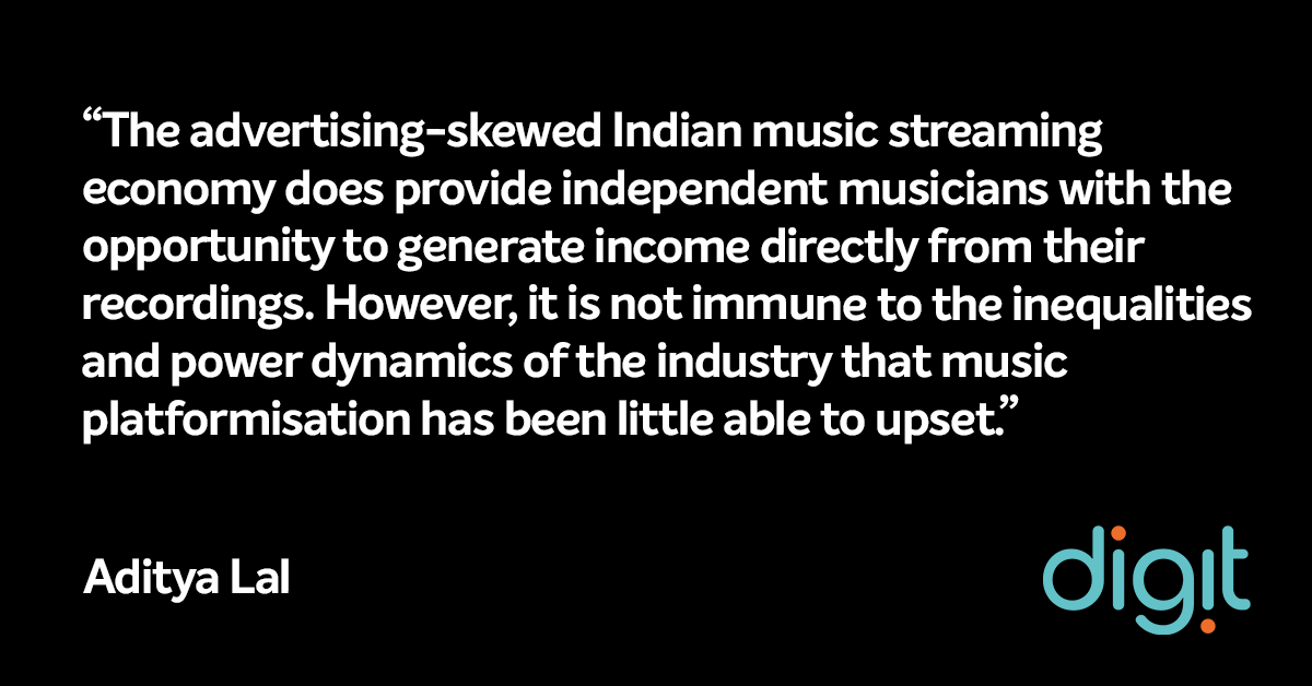 digitcentre's tweet photo. ✍️ NEW BLOG!

The good, the bad, and the ugly of the contemporary popular music scene in India

Aditya Lal on the effects national and international music streaming platforms have had on musicians in India.

https://t.co/2sguTciyCN…

@ESRC @SussexUBusiness @LeedsUniBSchool https://t.co/5BQbiHx61L